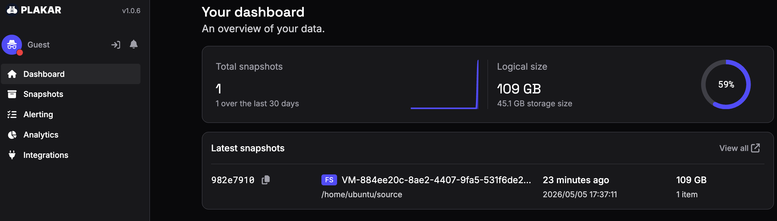 First backup