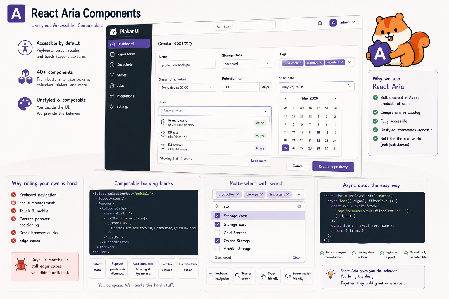 Plakar UI #7: React Aria Components