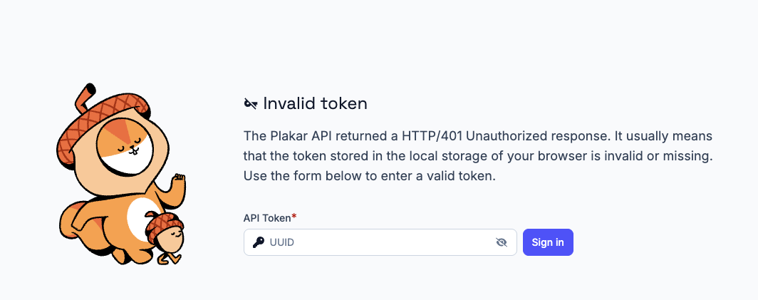 The login redirect flow in Plakar