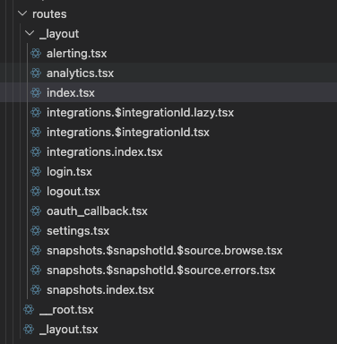 The route file structure in the Plakar codebase
